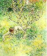 naken flicka under prunusbusken Carl Larsson
